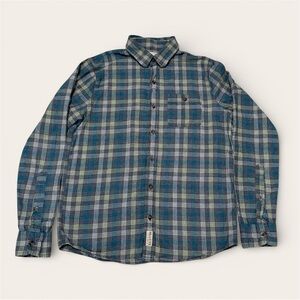 Hollister Men's Green and Blue Plaid Shirt